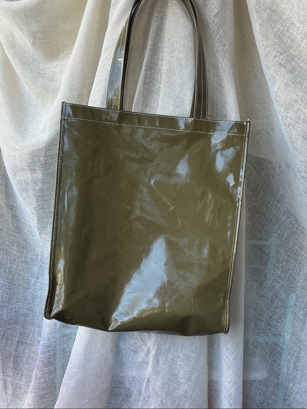 Urban Outfitters Olive Patent Tote Bag
